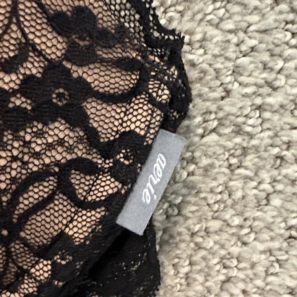 Aerie Black and Tan Lace Bra